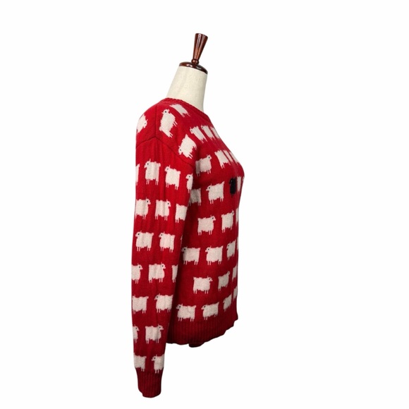 Princess Lady Diana Red Wool Sheep Sweater Warm & Wonderful Novelty Print XS - Picture 3 of 7